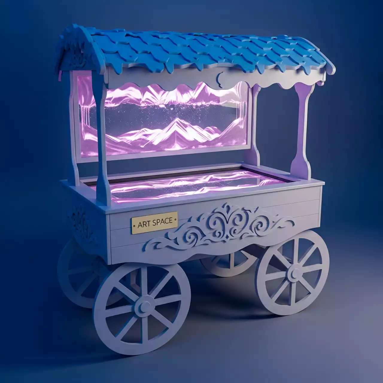 Аренда Стол песочный световой стилизованный "Телега" серия "Кисельковое царство" в комплексе «Дагомыс» — ART SPACE
