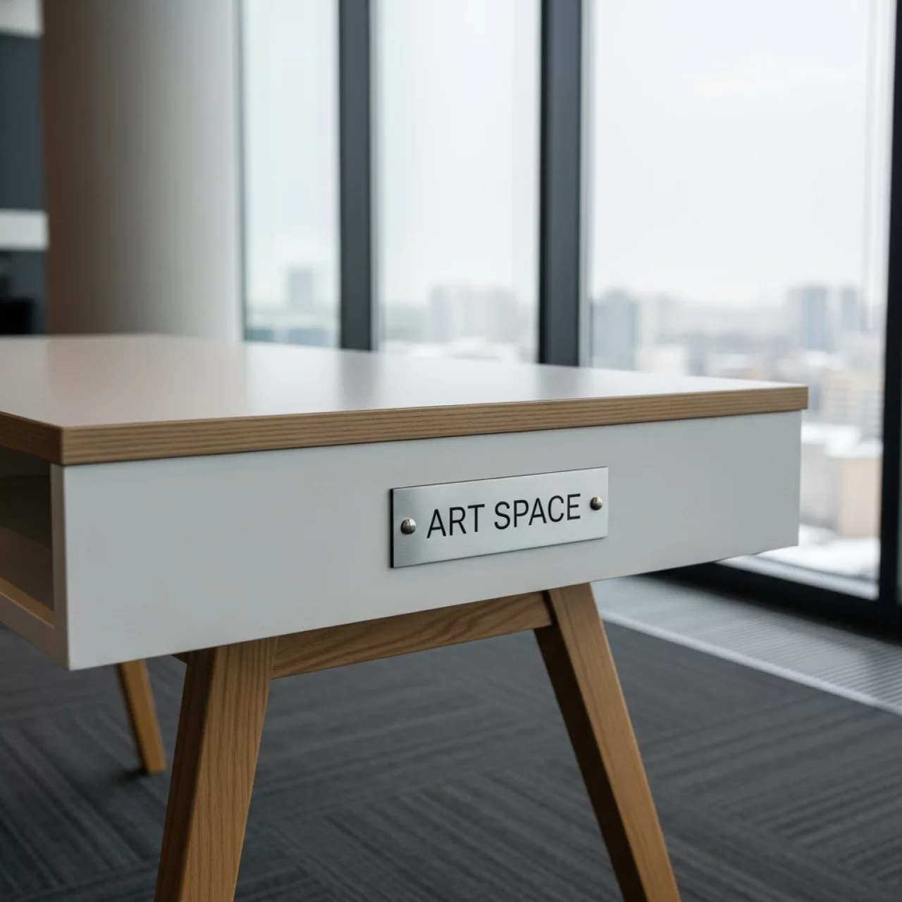 Аренда Стол письменный Pyramid 118х53 белый светлое дерево в отеле Hyatt Regency Sochi — ART SPACE