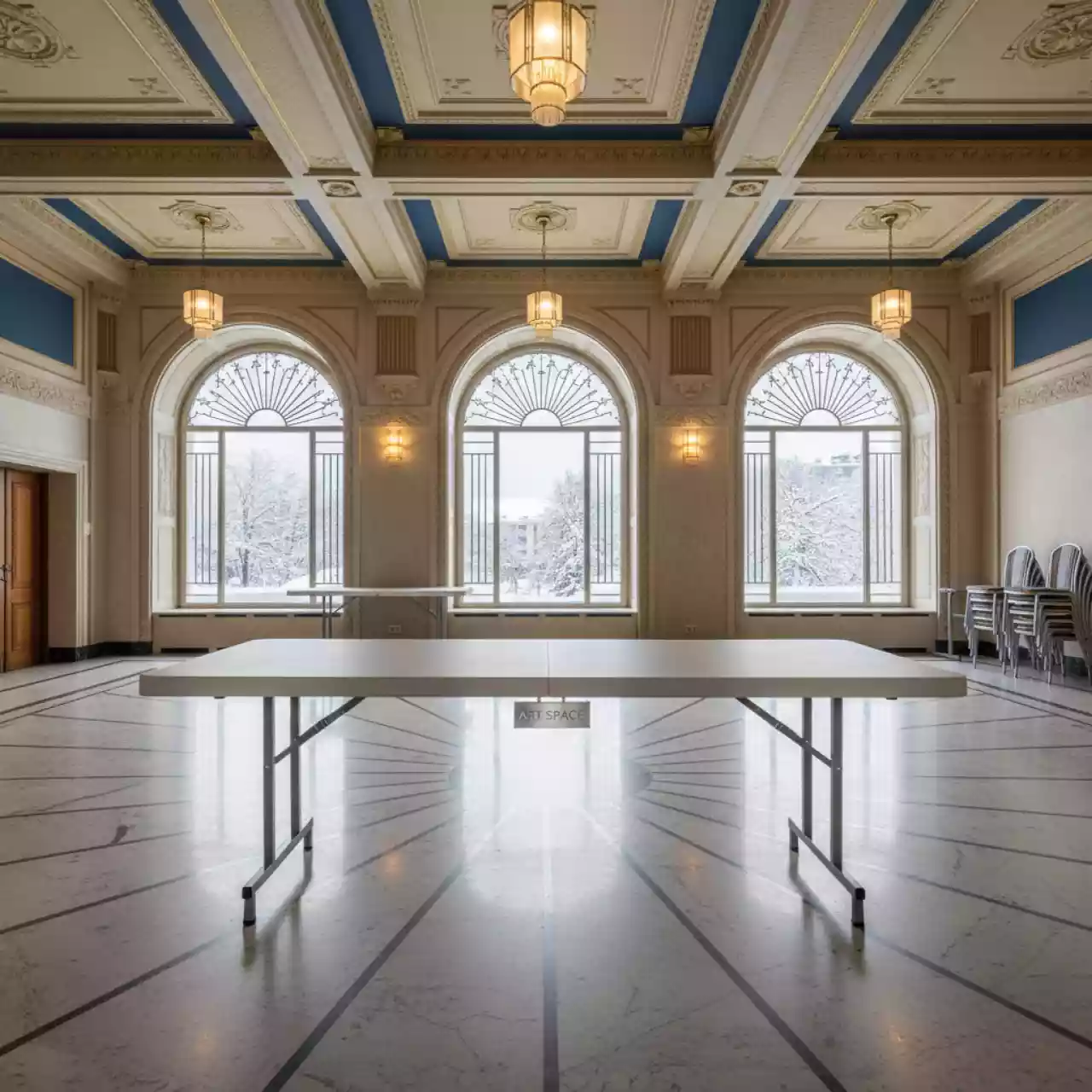 Аренда Стол пластиковый банкетный 1800 мм в Boutique Hotel PORTUM 1905 — ART SPACE