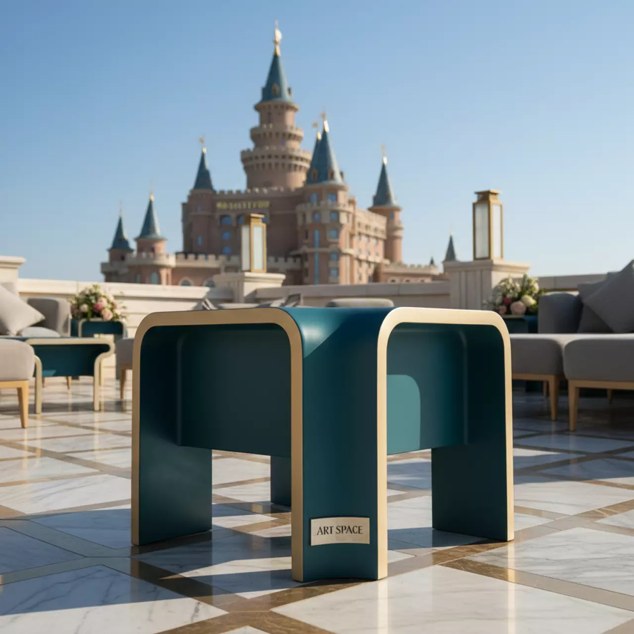 Аренда Стол пластиковый для лежака Tip в отеле «Богатырь» — ART SPACE