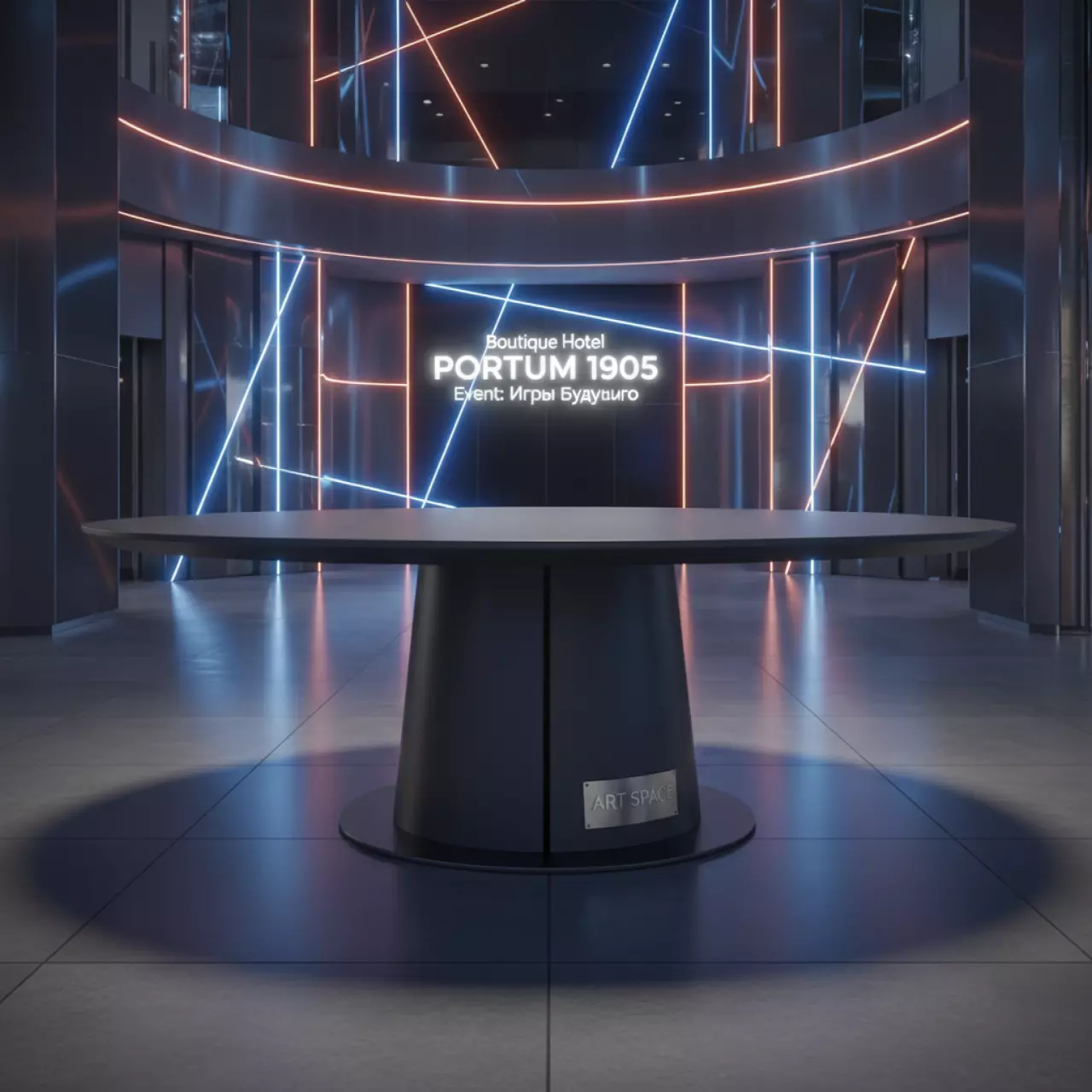 Аренда Стол пластиковый обеденный Spritz Spritz Mini антрацит Ø605х765 мм в Boutique Hotel PORTUM 1905 — ART SPACE