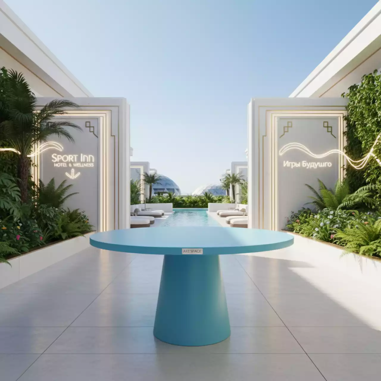 Аренда Стол пластиковый обеденный Step Step Mini голубой Ø605х765 мм в Sport Inn Hotel & Wellness — ART SPACE