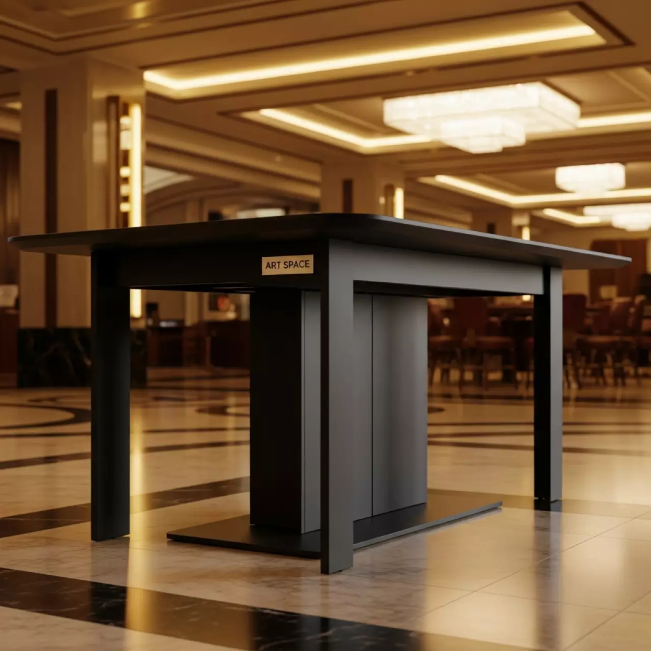 Аренда Стол пластиковый раздвижной Vegas Table черный 1000 1400х1000х750 мм в казино «Сочи» — ART SPACE