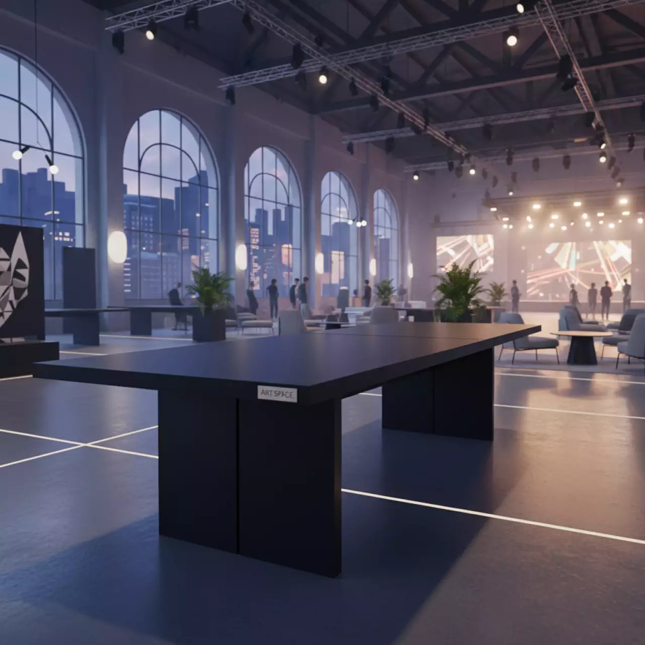 Аренда Стол пластиковый раздвижной Vegas Table Medium черный 1800 2200х1000х750 мм в Red Arena — ART SPACE