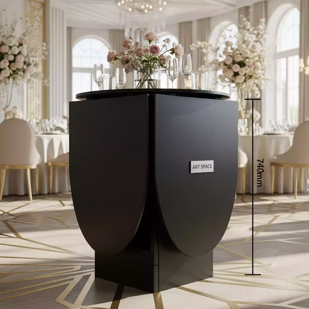 Аренда Стол пластиковый складной Sky Folding Table 60 черный 600х740 мм в Маринс Парк Отеле — ART SPACE