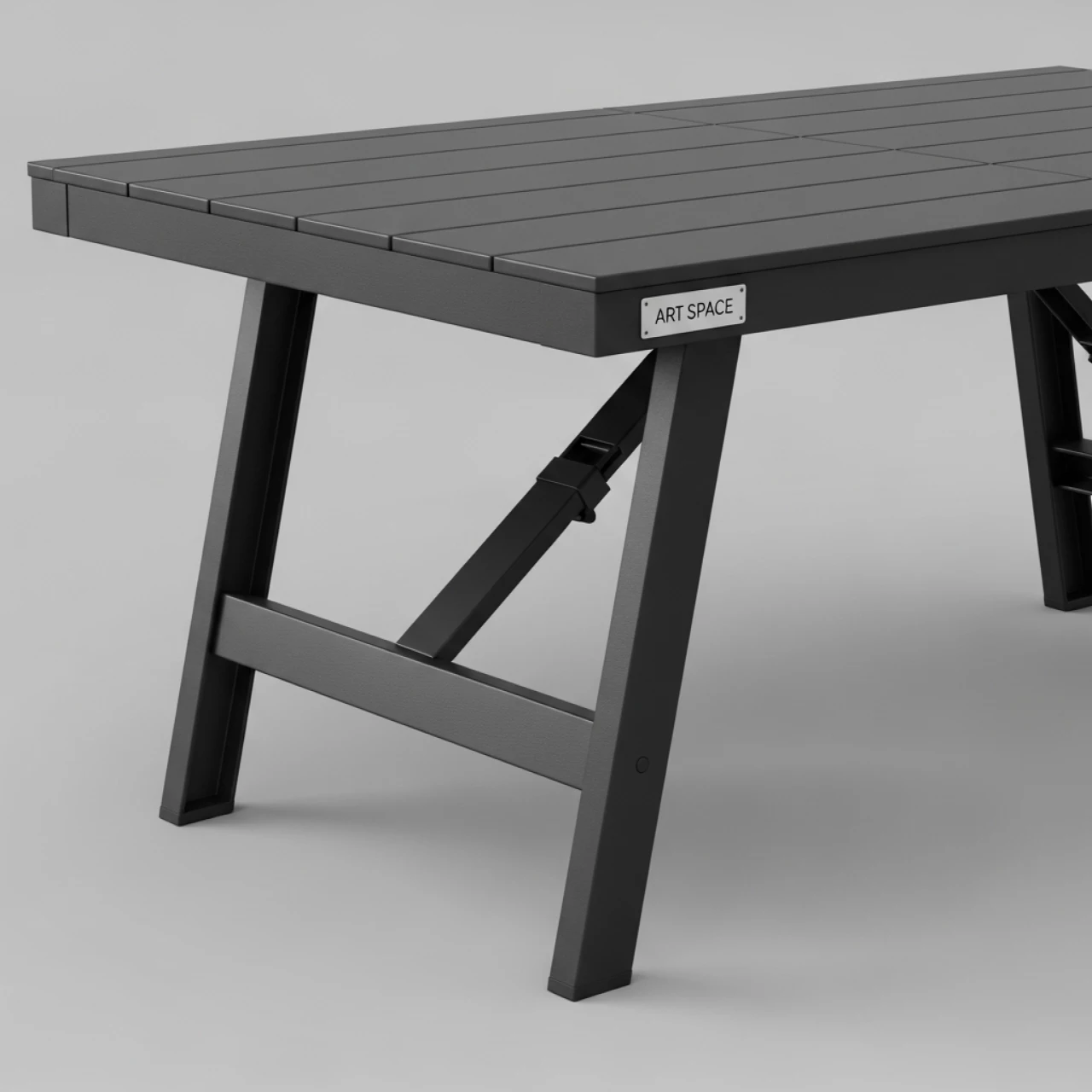 Аренда Стол пластиковый складной Sky Folding Table 60 темно серый 600х600х740 мм в Boutique Hotel PORTUM 1905 — ART SPACE