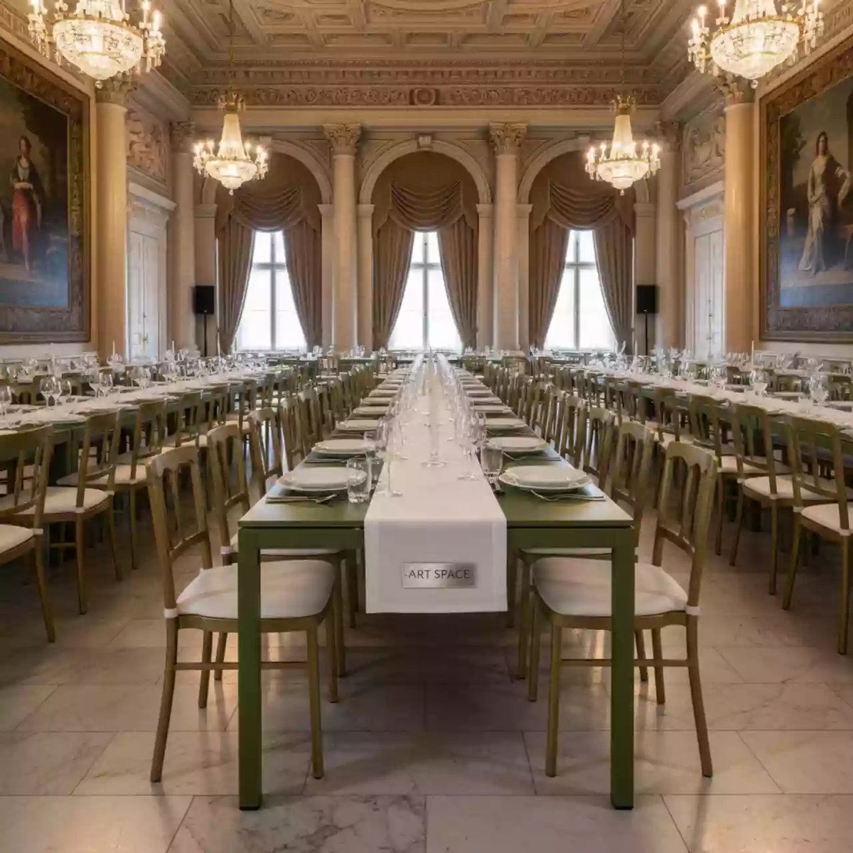 Аренда Стол пластиковый Sky Table 70 оливковый в банкетном зале «Дельфин» — ART SPACE