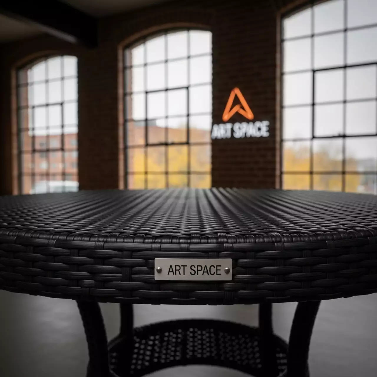 Аренда Стол плетеный пластиковый Forza Rattan 80 в Университете «Сириус» — ART SPACE