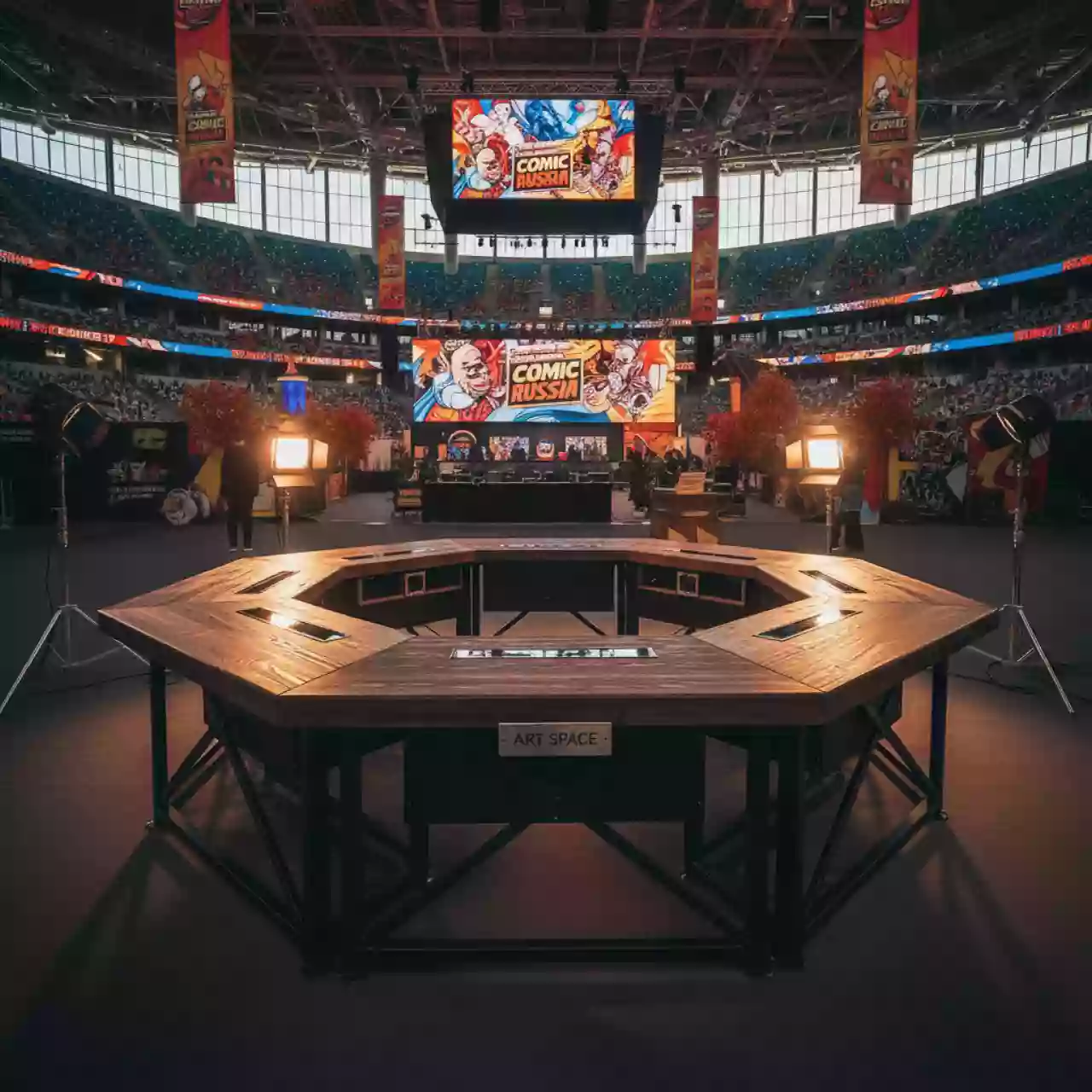 Аренда Стол полукруглый на 8 игроков в VK Stadium Sirius — ART SPACE