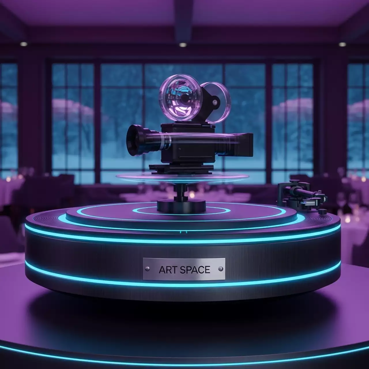 Аренда Стол поворотный ПС Муравей 400 для видео с пультом управления в ресторане «La Terrazza» — ART SPACE