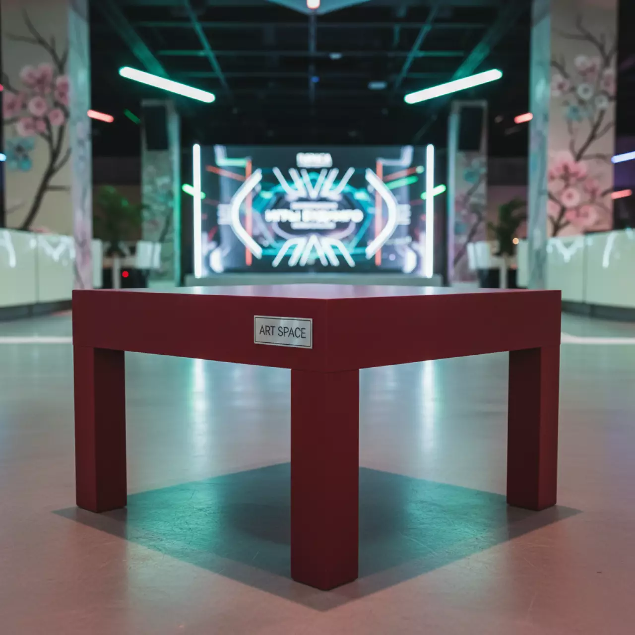 Аренда Стол придиванный Домино красный 55х55х45 см в ресторане «Паруса» — ART SPACE