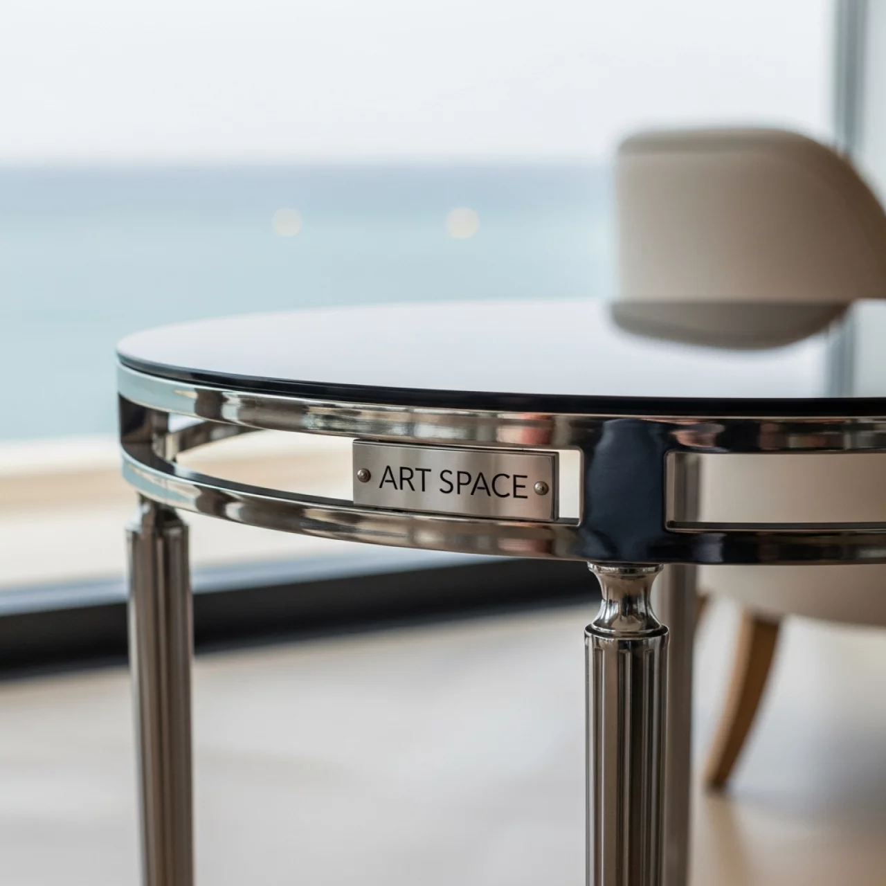 Аренда Стол придиванный Sun 70 Silver Black в ресторане «Sanremo» — ART SPACE