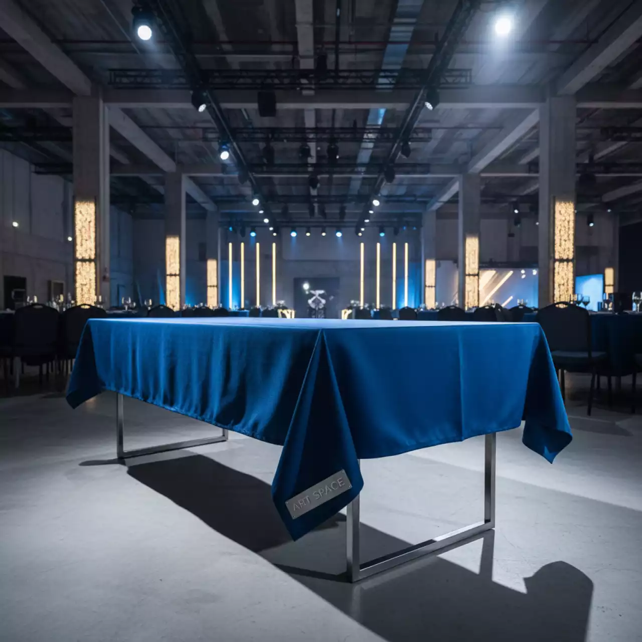 Аренда Стол прямоугольный 180х80 см с мулетоном в VK Stadium Sirius — ART SPACE