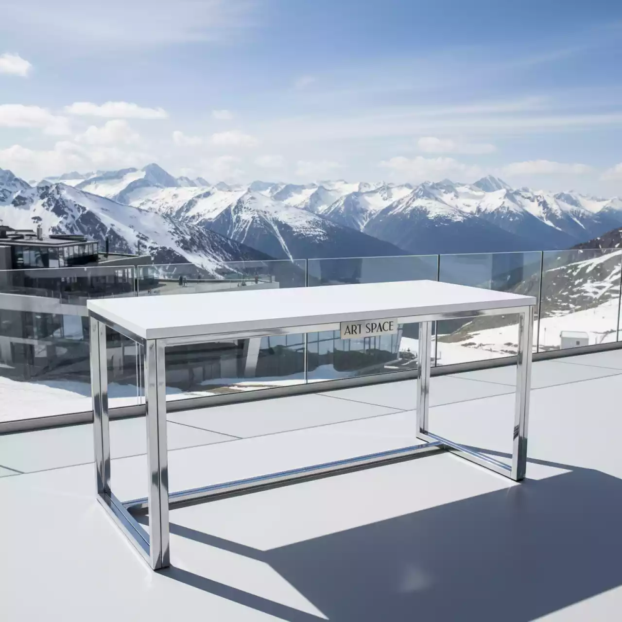 Аренда Стол прямоугольный Carlton белый на площадке Rosa Peak (2320м) — ART SPACE