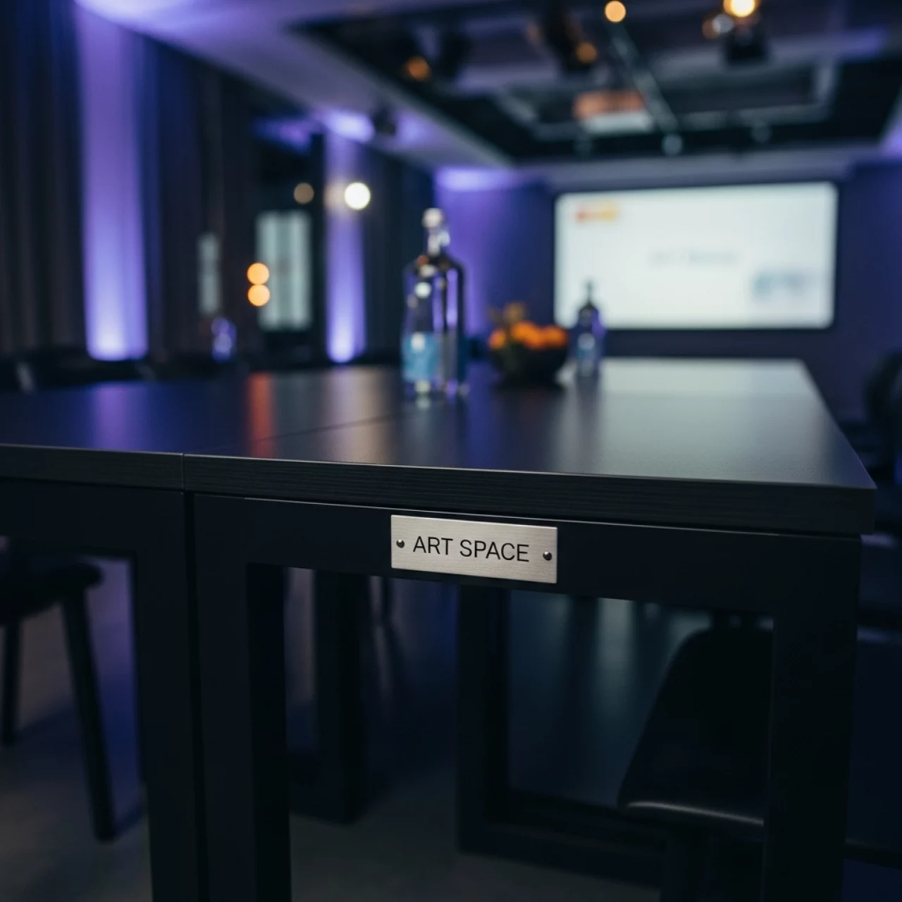 Аренда Стол прямоугольный черный для конференций 180х90 см в Mövenpick Hotel — ART SPACE