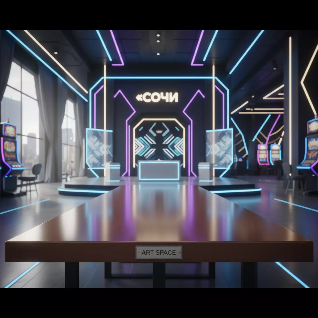 Аренда Стол прямоугольный коричневый 120х75 см в казино «Сочи» — ART SPACE