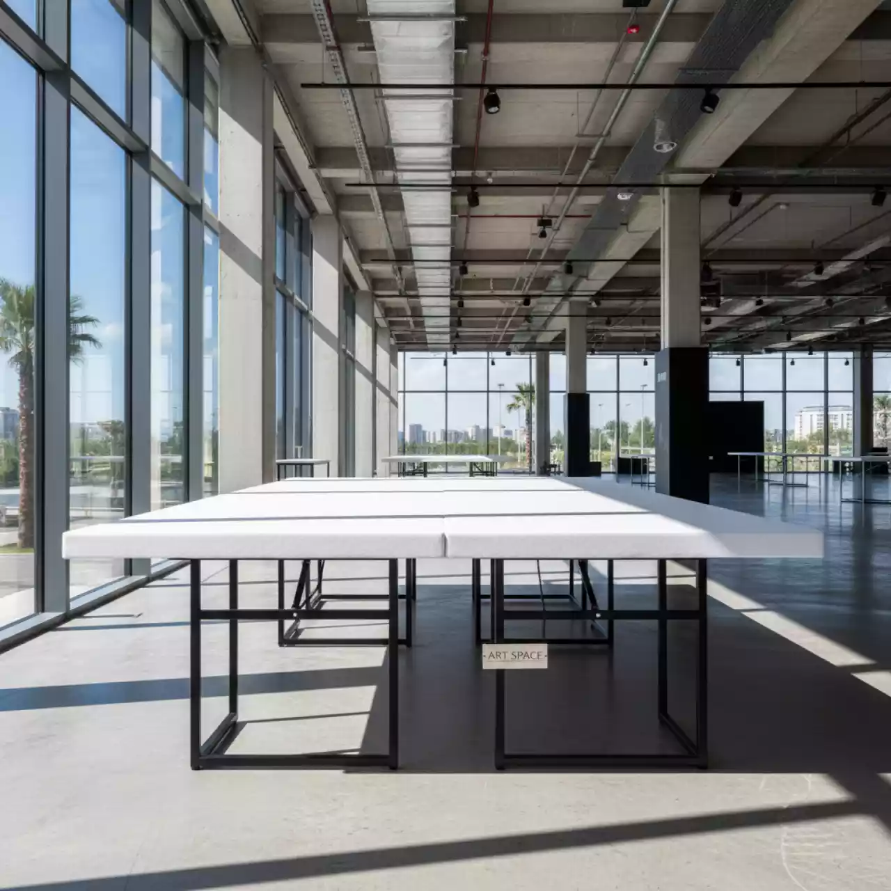 Аренда Стол прямоугольный складной Blight 240х100 см с мулетоном в VK Stadium Sirius — ART SPACE