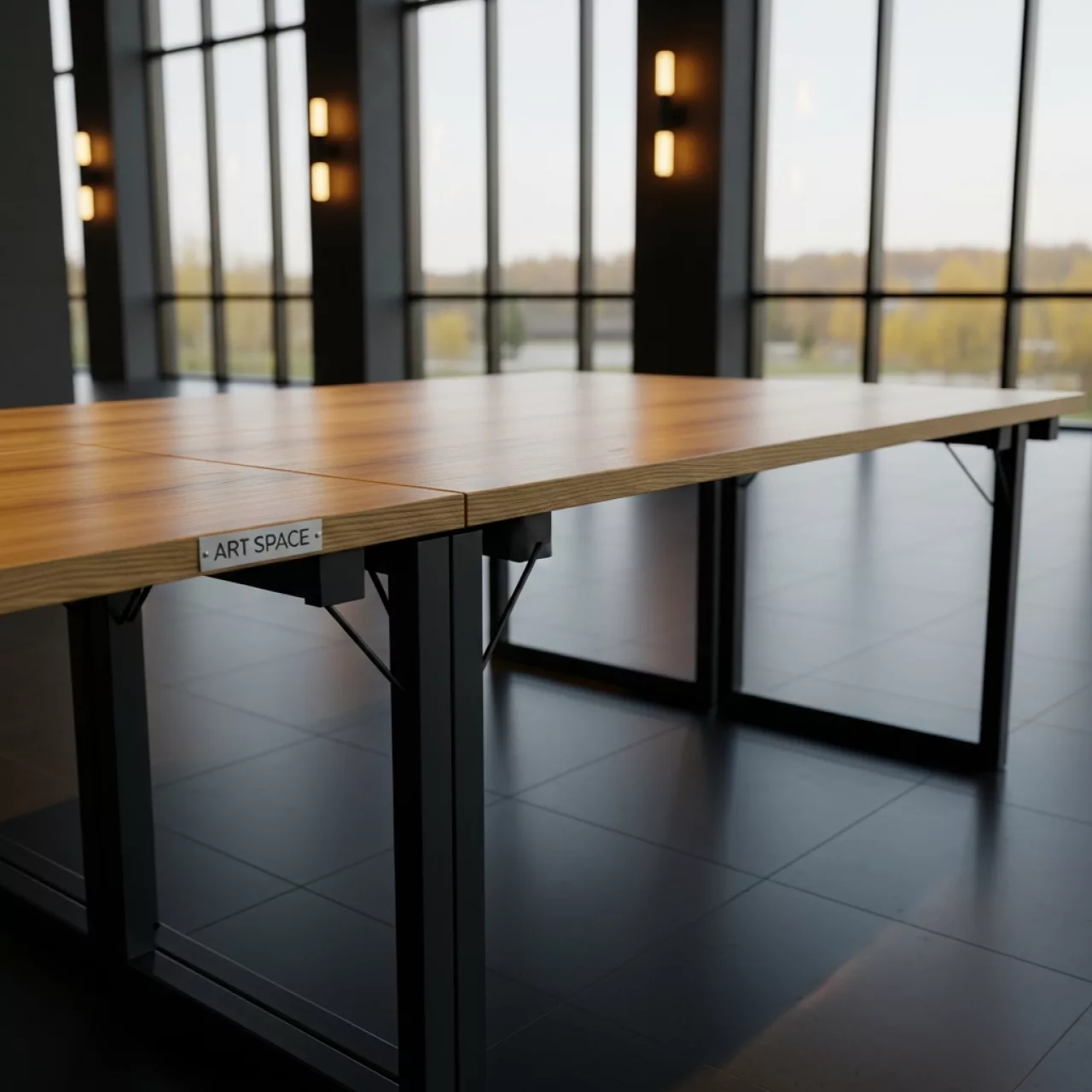 Аренда Стол раскладной Apprehension дуб золото черный 180х240 в Bridge Resort — ART SPACE