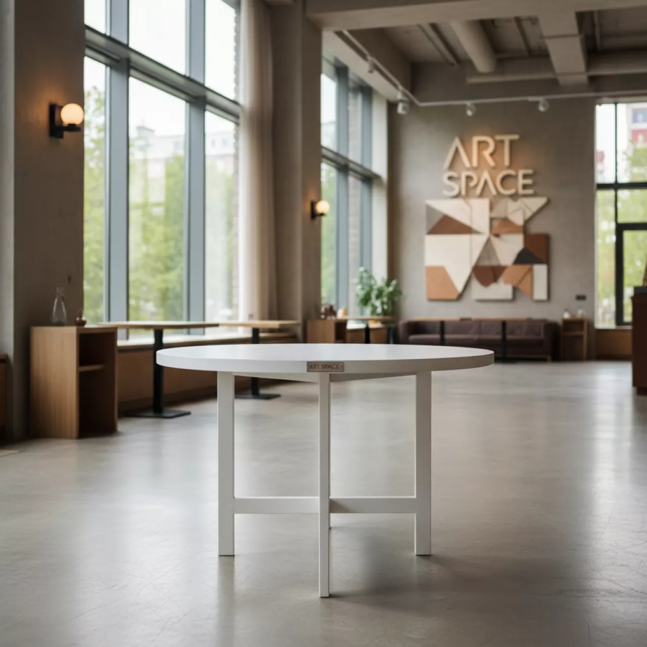 Аренда Стол раскладной Кейт диаметр 150 см пластик в ресторане «Баран-Рапан» — ART SPACE