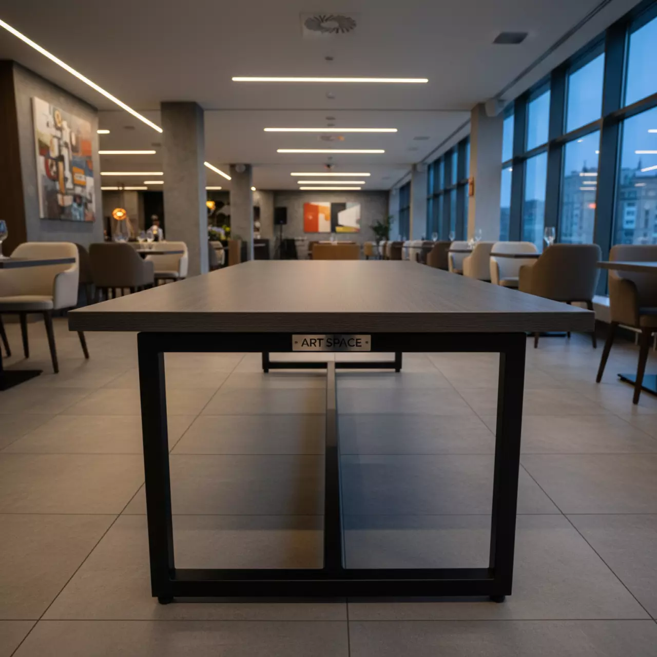 Аренда Стол разборный в стиле Лофт HPL каркас черный 1800х800 в ресторане «D.O.M» — ART SPACE