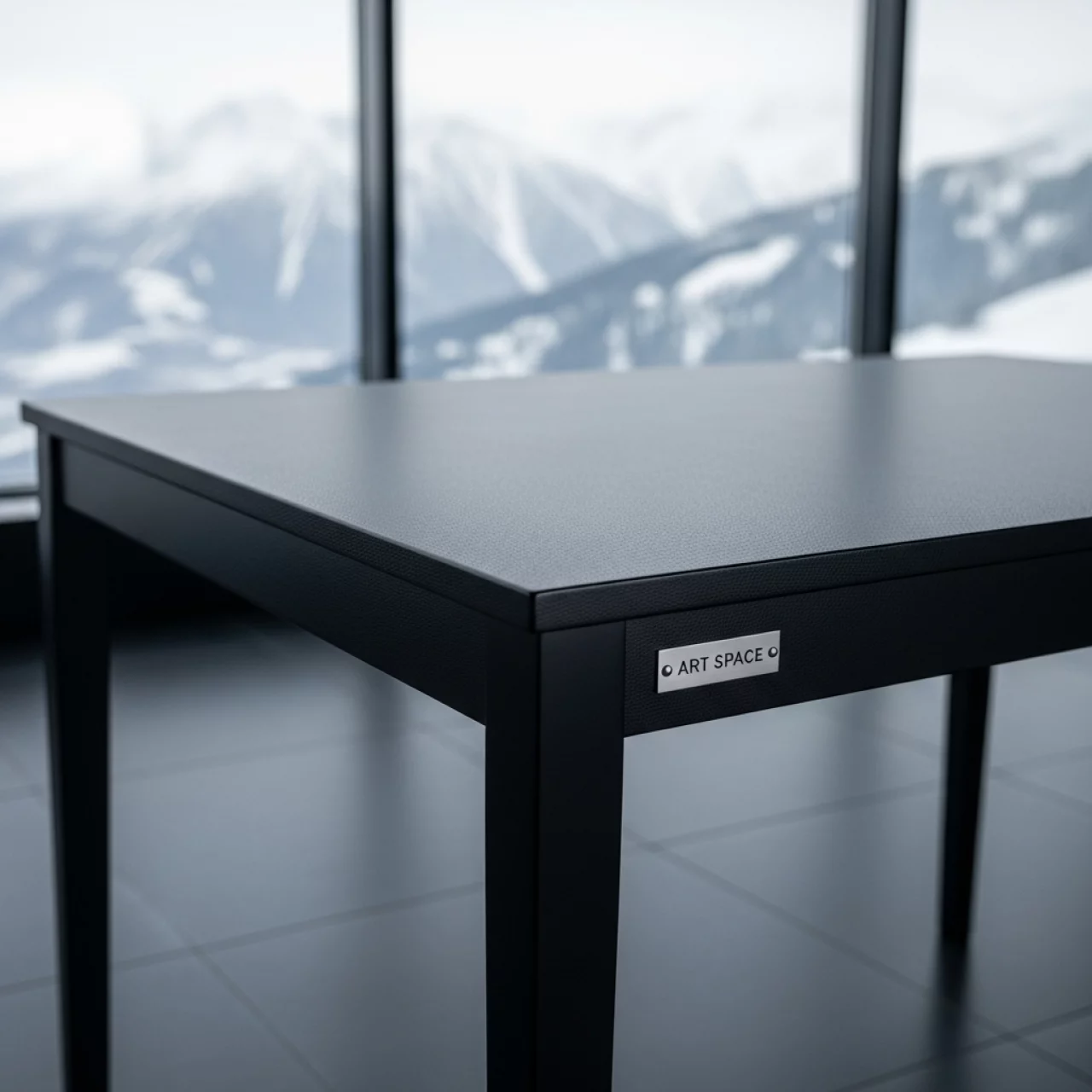Аренда Стол раздвижной азул черный муар Лаки мини 800х300 мм в Skypark Sochi — ART SPACE