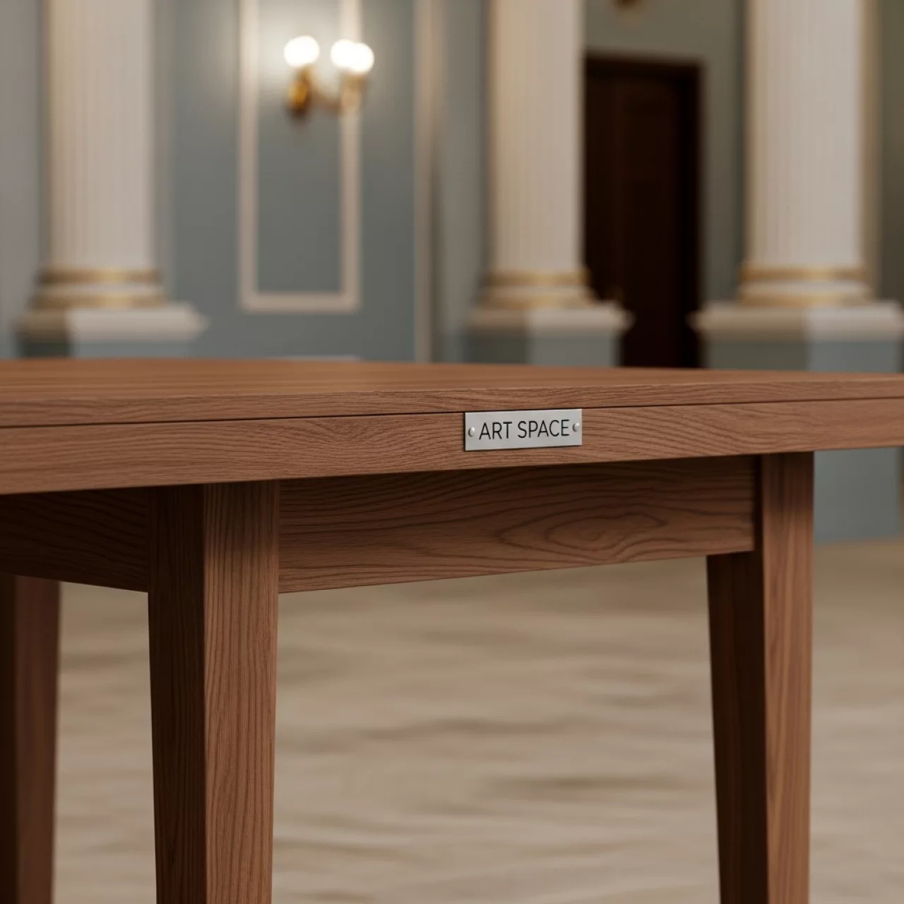 Аренда Стол раздвижной ЛДСП Дуб Галифакс табак Армад 1400x800 в Зимнем театре — ART SPACE