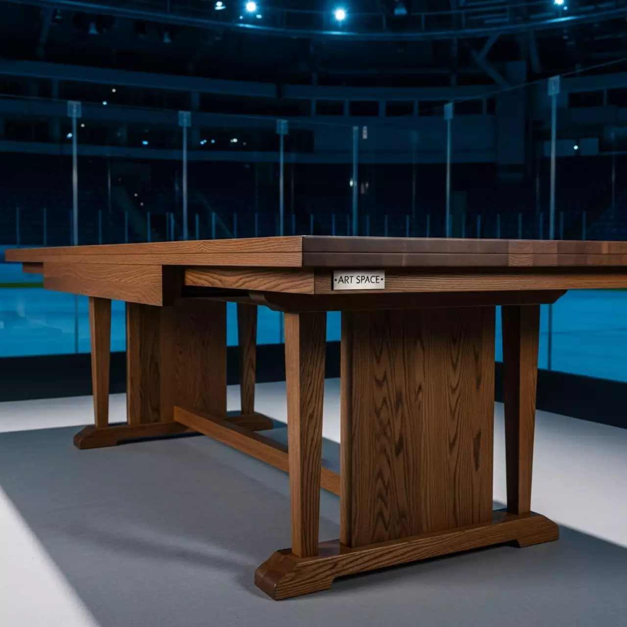 Аренда Стол раздвижной массив дуба Кессел в ледовой арене «Шайба» — ART SPACE