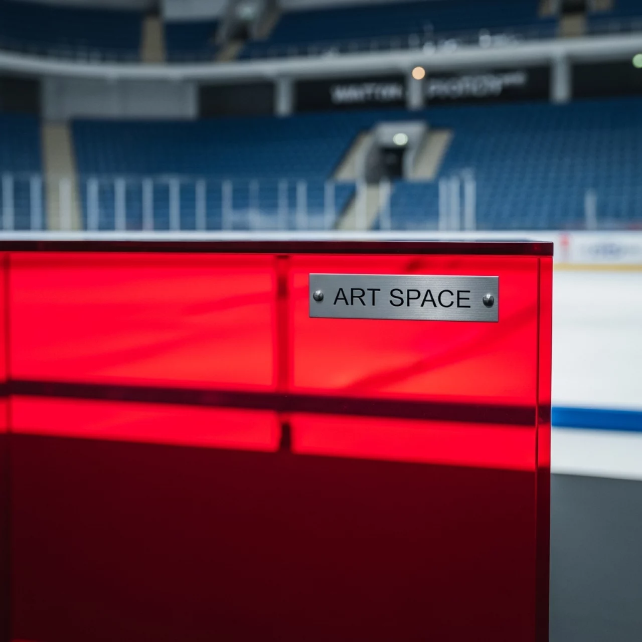 Аренда Стол Rozana прозрачный красный в ледовой арене «Шайба» — ART SPACE