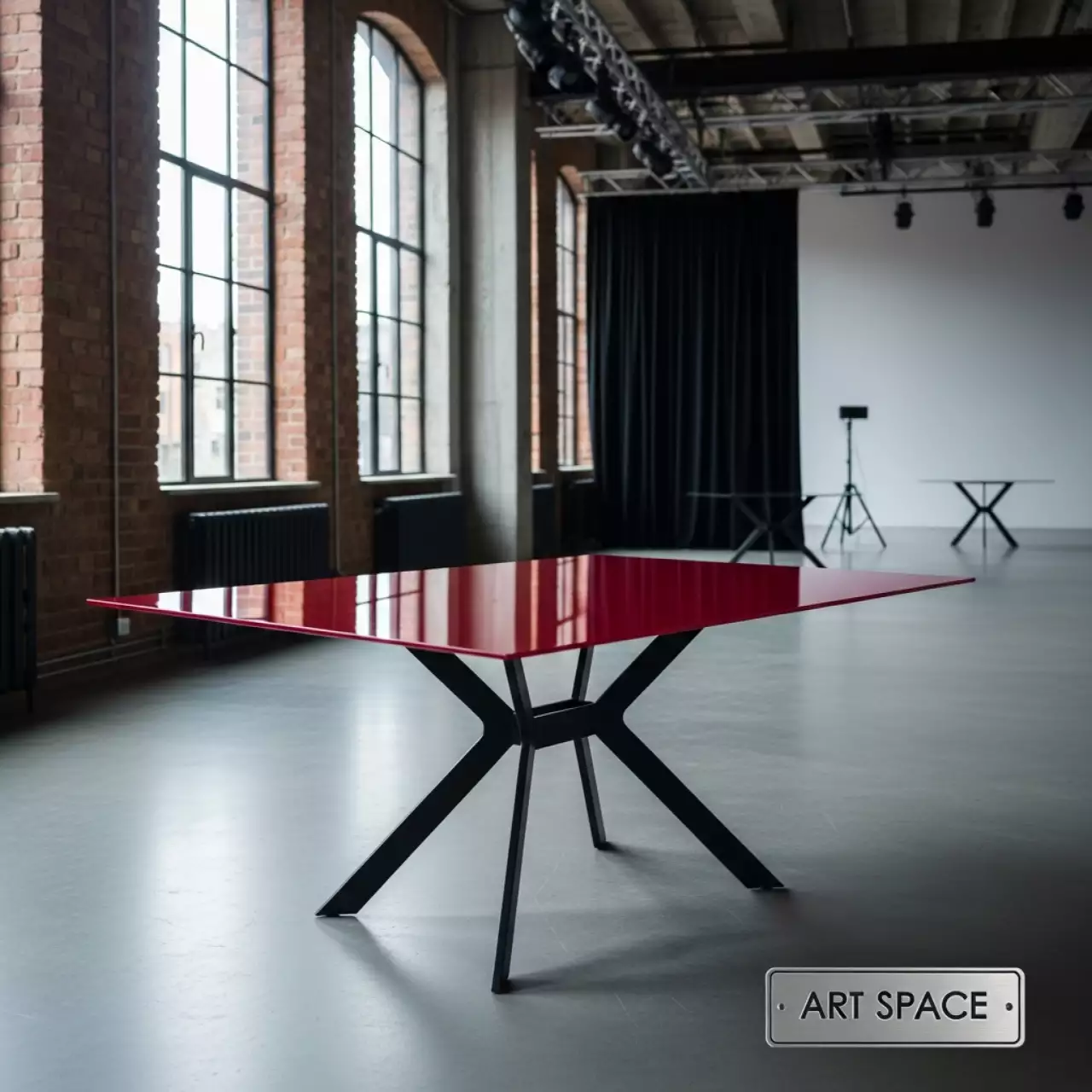 Аренда Стол Rozana с красным стеклом в санатории «Октябрьский» — ART SPACE