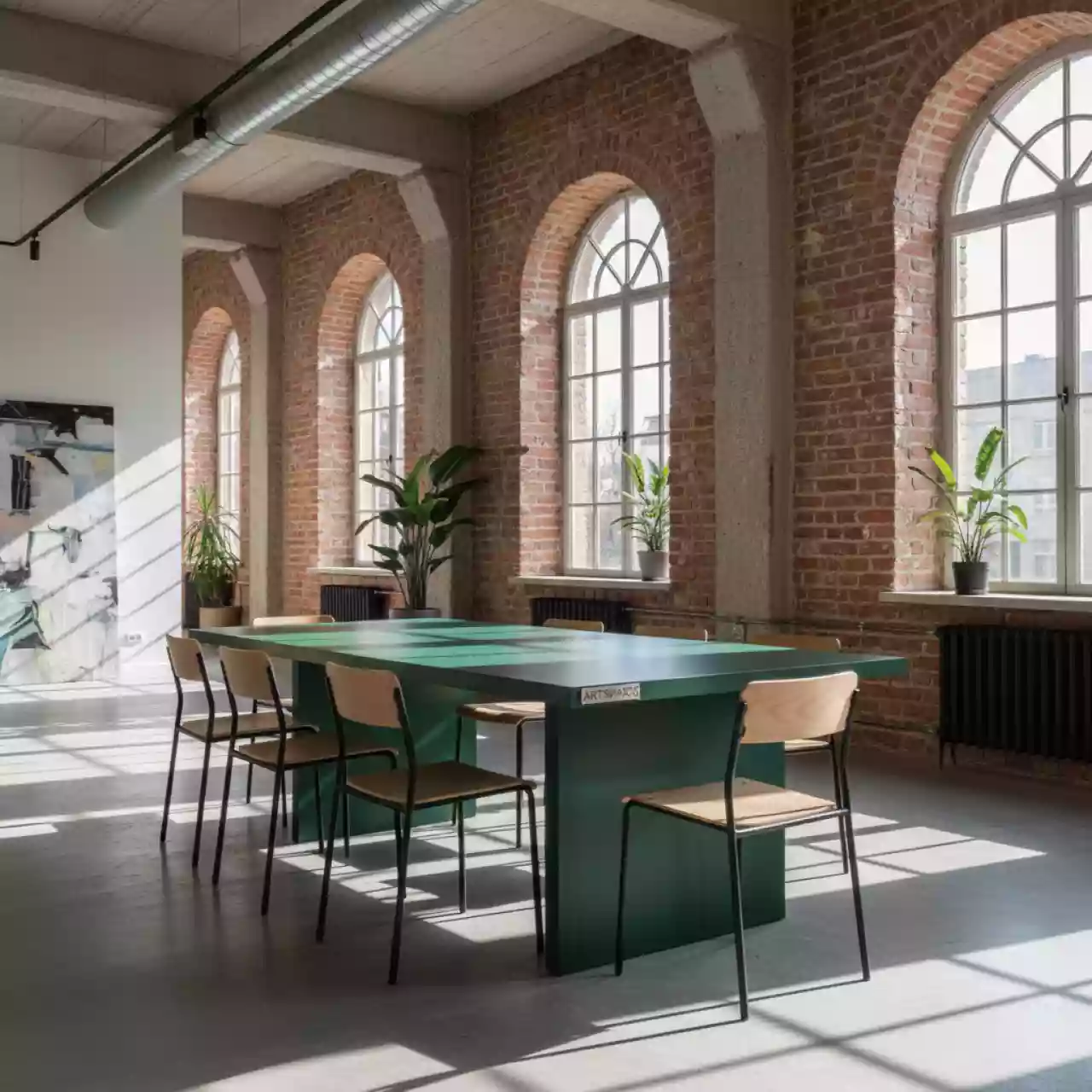 Аренда Стол с зеленой столешницей в лофте «Студия 21» — ART SPACE