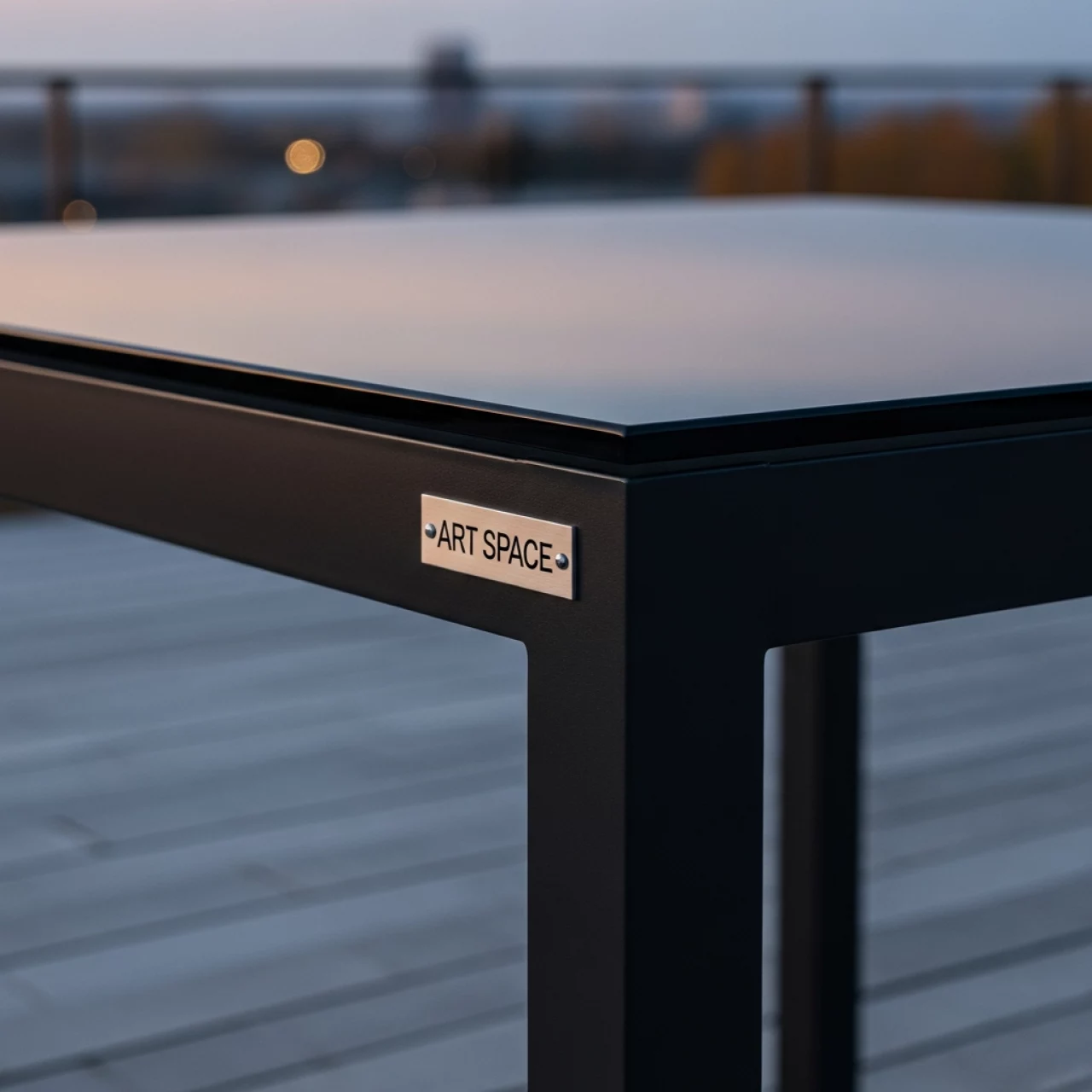 Аренда Стол садовый Амазония VERANA алюминий стекло черный 145х75х69 см в Alpha Sirius — ART SPACE