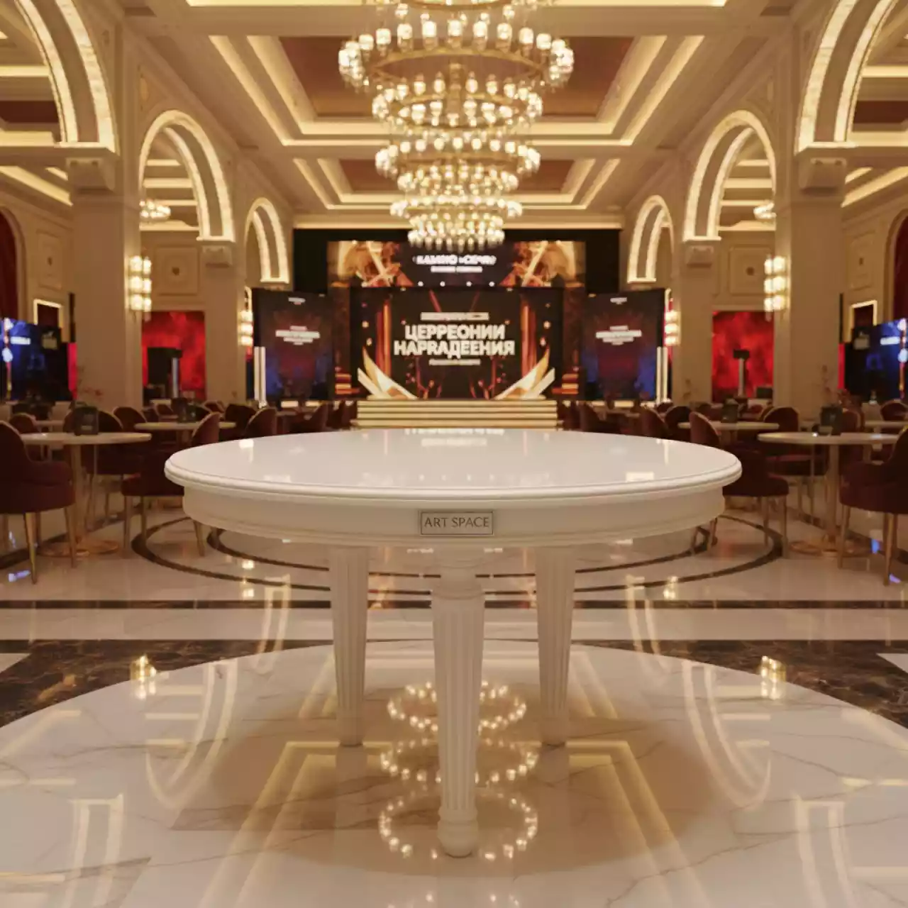 Аренда Стол садовый Тино слоновая кость 120 см в казино «Сочи» — ART SPACE