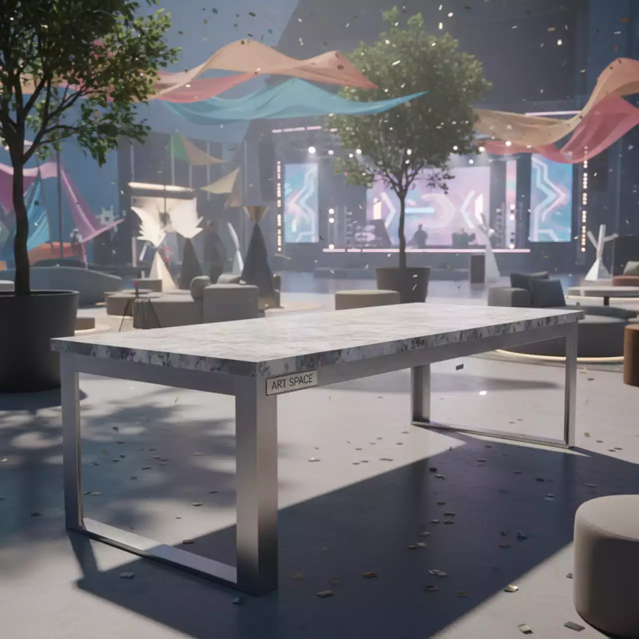 Аренда Стол серый белый Лидер 2 2400x800 в Гранд Отель Поляна — ART SPACE