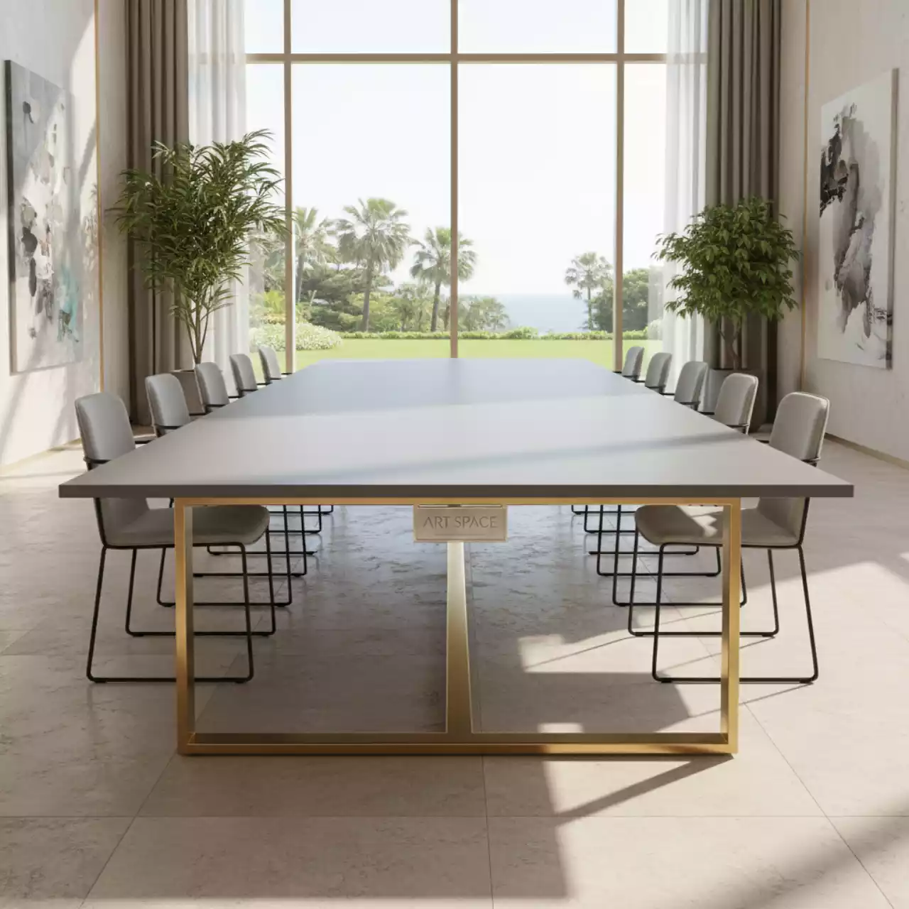 Аренда Стол серый золотой Лидер 2 2000х900 в санатории «Сочи» — ART SPACE