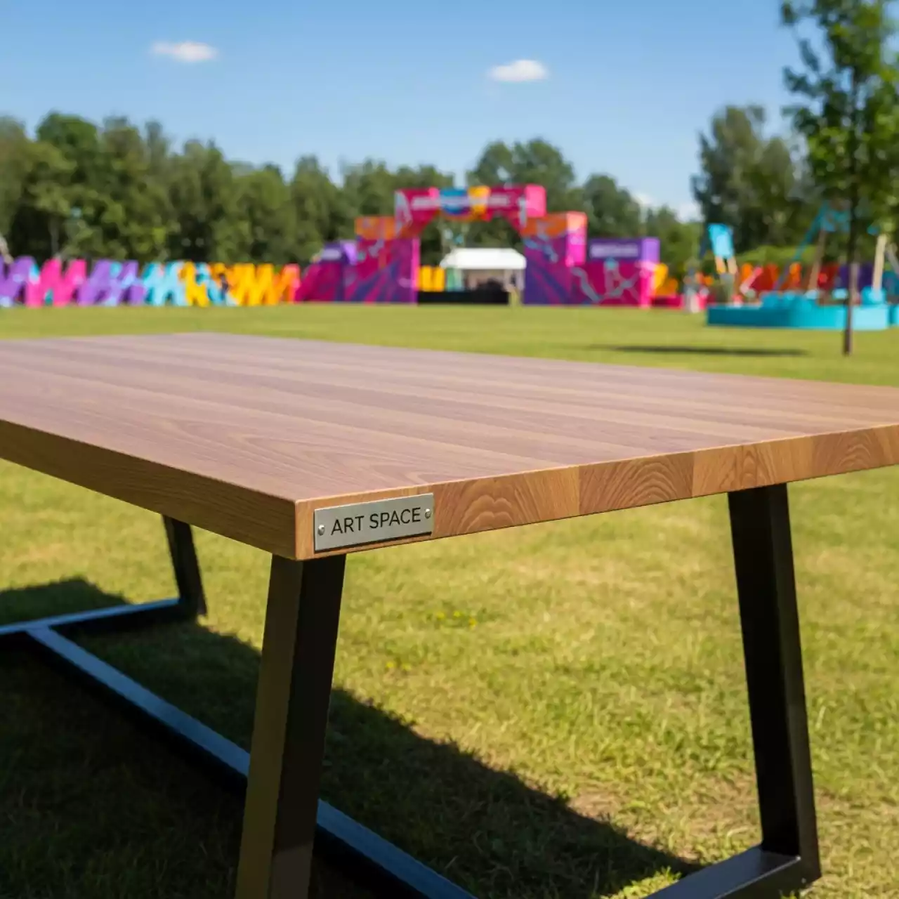 Аренда Стол шампань орех Лидер 2 2400x800 в парке «Ривьера» — ART SPACE