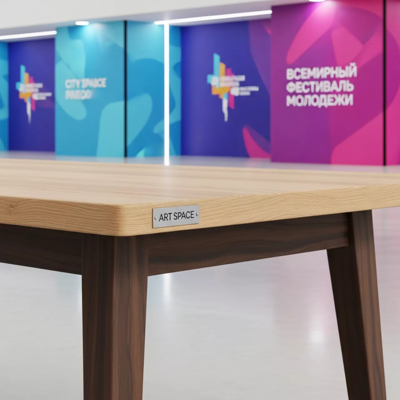 Аренда Стол Сити 750х750 дуб натуральный венге в Omega Sirius — ART SPACE