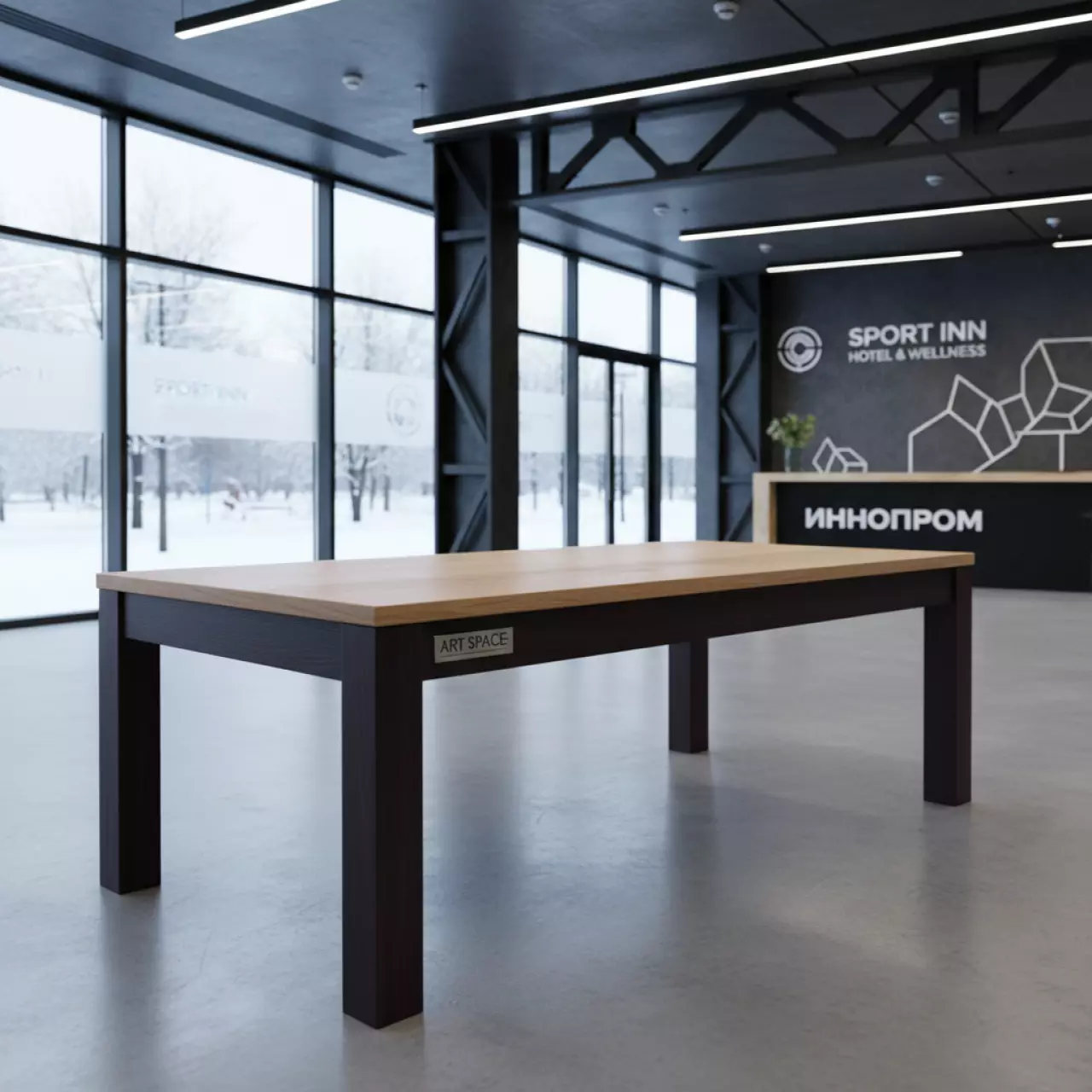 Аренда Стол Сити 800х1200 дуб натуральный венге в Sport Inn Hotel & Wellness — ART SPACE