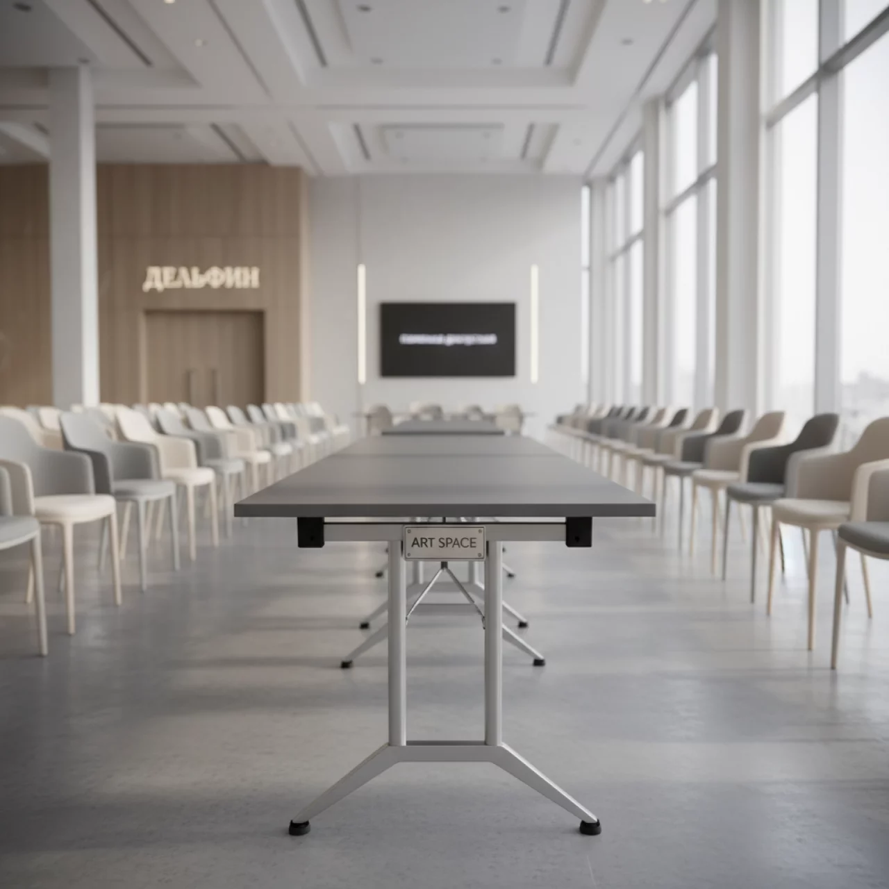 Аренда Стол складной с регулировкой высоты серый Кейт в банкетном зале «Дельфин» — ART SPACE