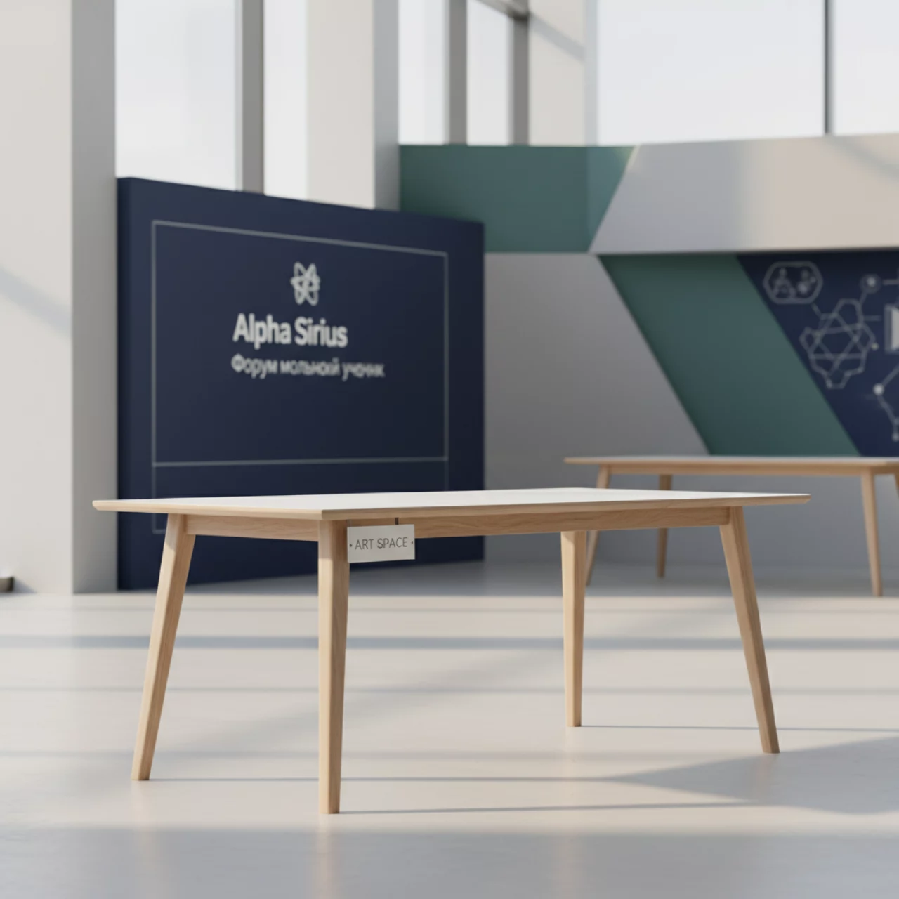 Аренда Стол Slab белый матовый 120х68 см в Alpha Sirius — ART SPACE