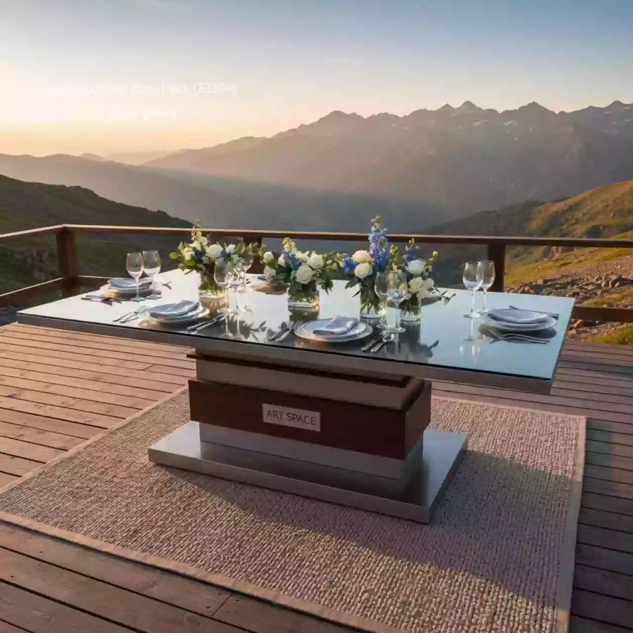 Аренда Стол стеклянный Oreo на площадке Rosa Peak (2320м) — ART SPACE