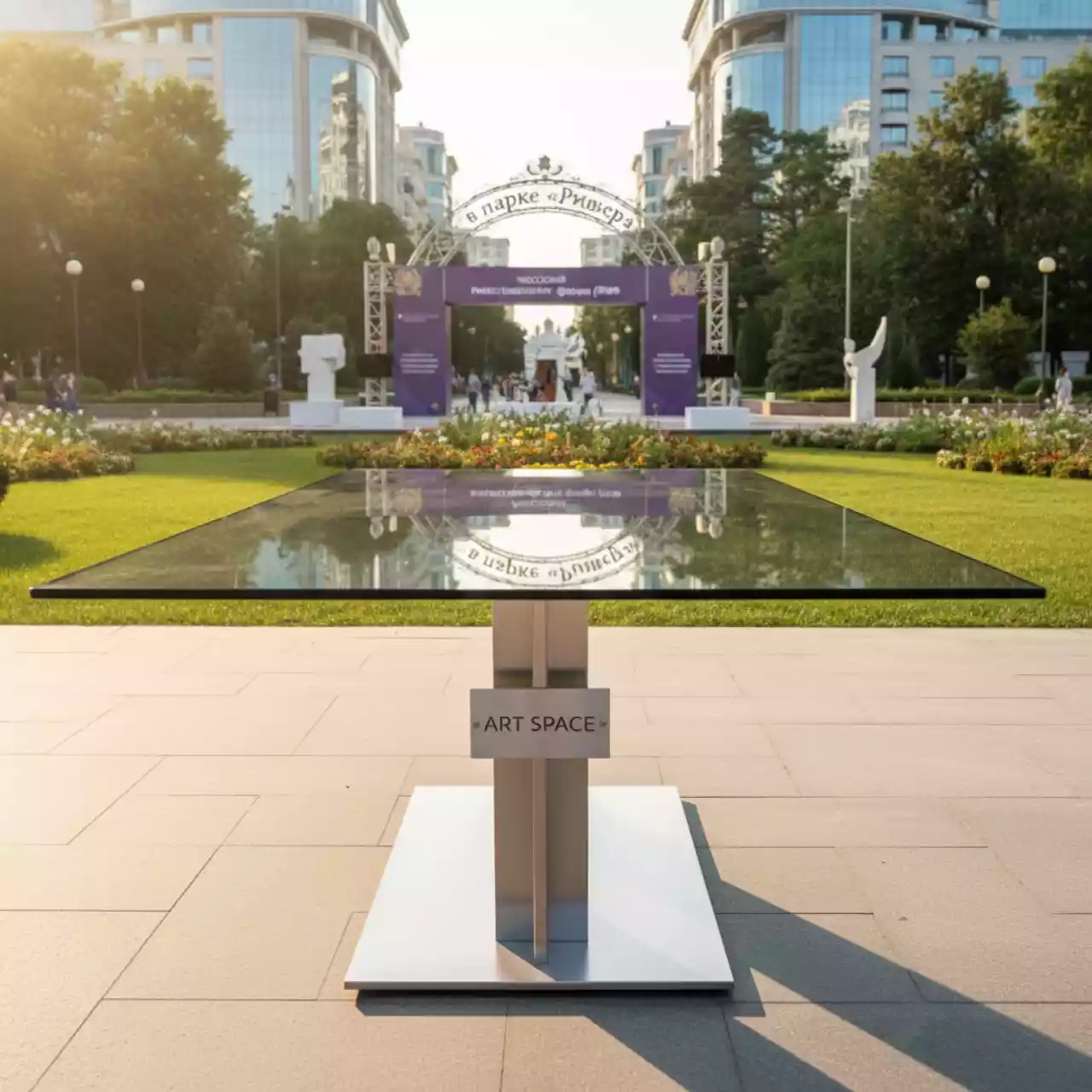 Аренда Стол стеклянный в парке «Ривьера» — ART SPACE