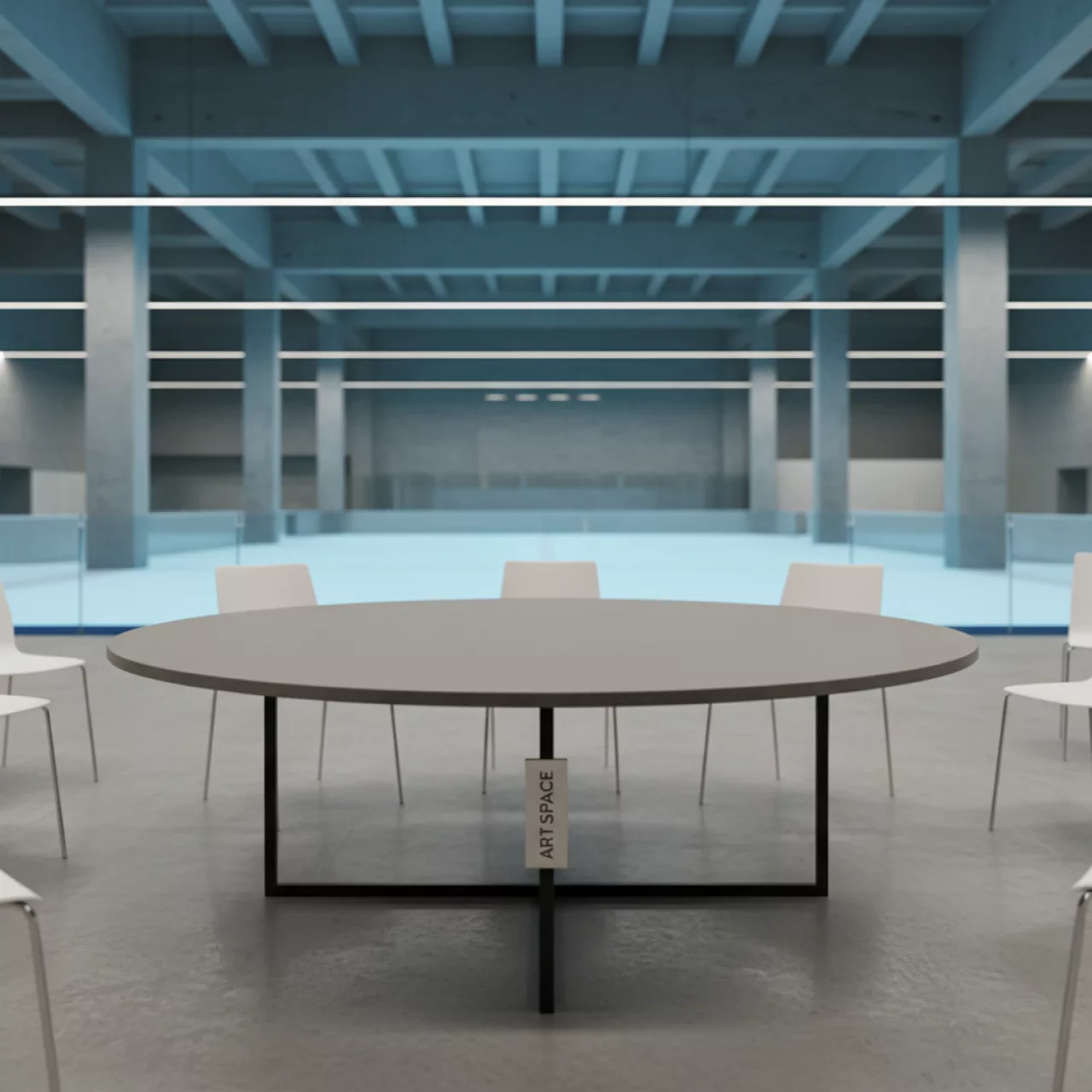 Аренда Стол Стэлс Ø 1500 мм в ледовом дворце «Роза Хутор» — ART SPACE