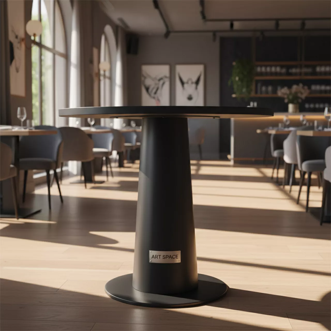 Аренда Стол Toledo черный диаметр 80 см в ресторане «Высота 5642» — ART SPACE