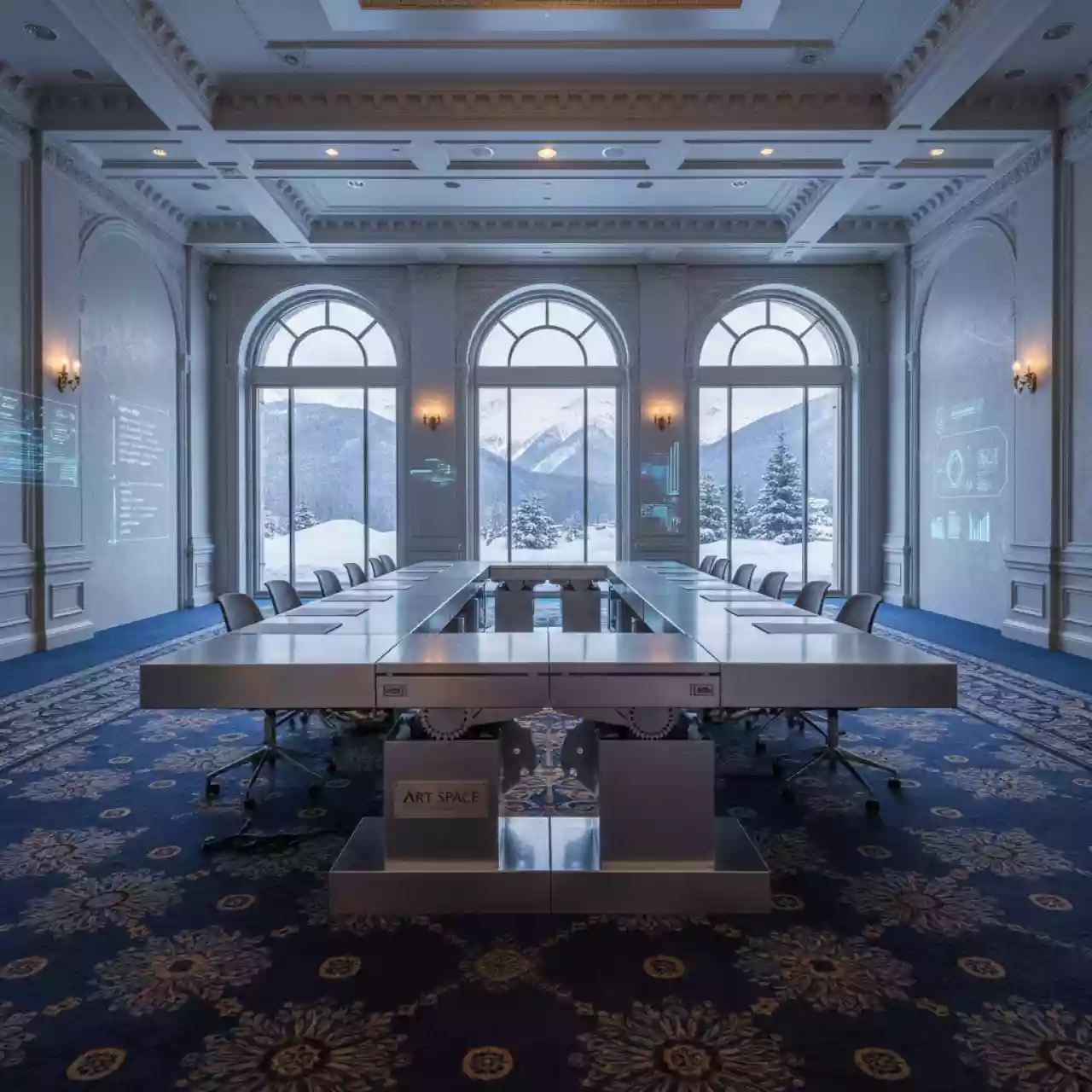 Аренда Стол трансформер Transformer прямоугольный из литого алюминия 180х240х90 в Sochi Marriott Krasnaya Polyana — ART SPACE