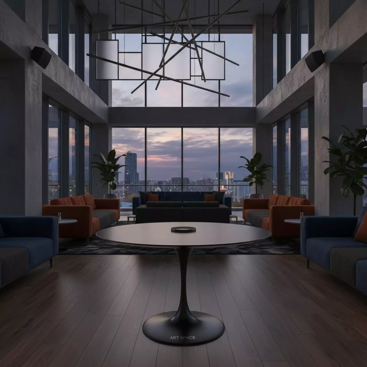 Аренда Стол Tulip 80х80 черный в Sport Inn Hotel & Wellness — ART SPACE