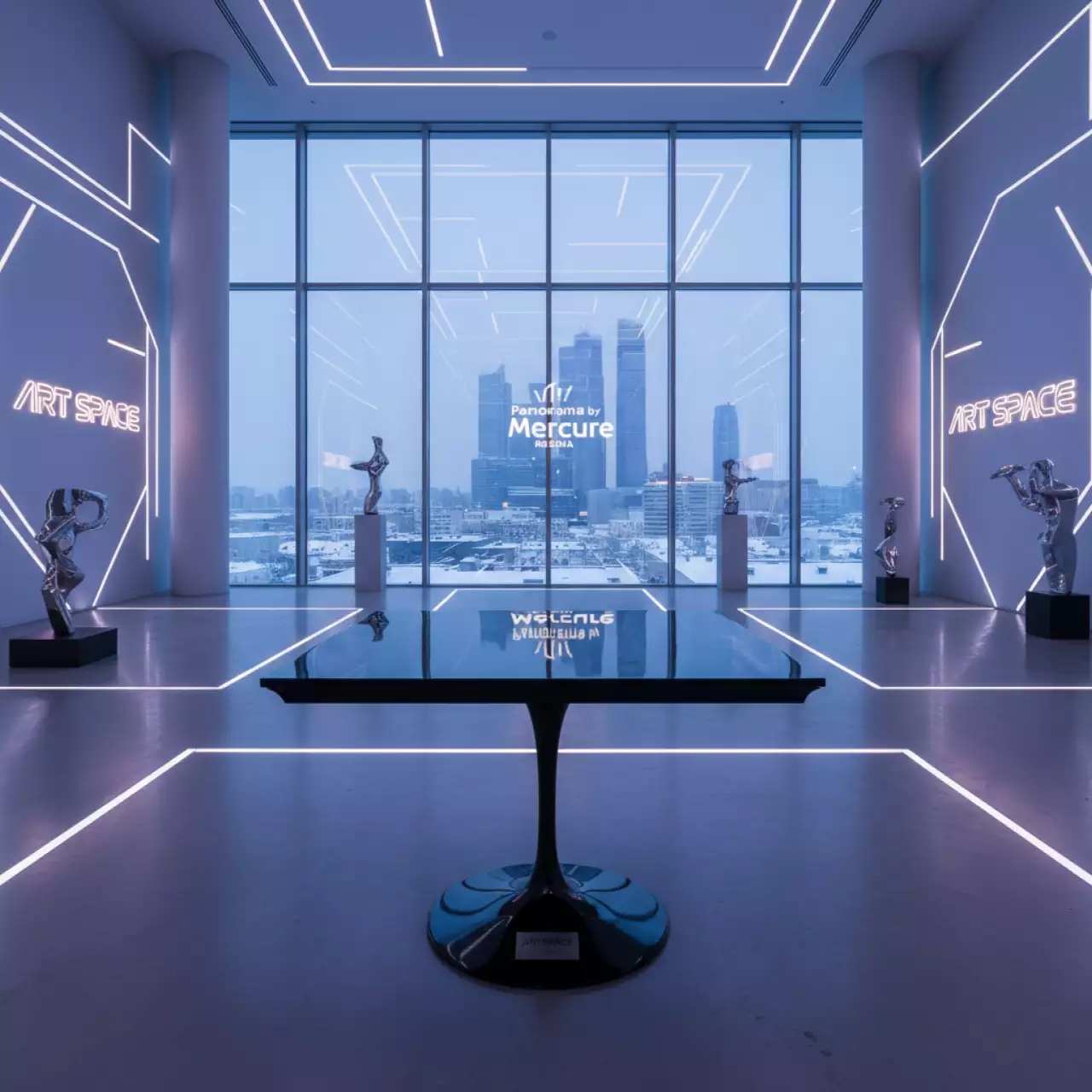 Аренда Стол Tulip черный 100х100 в Panorama by Mercure — ART SPACE