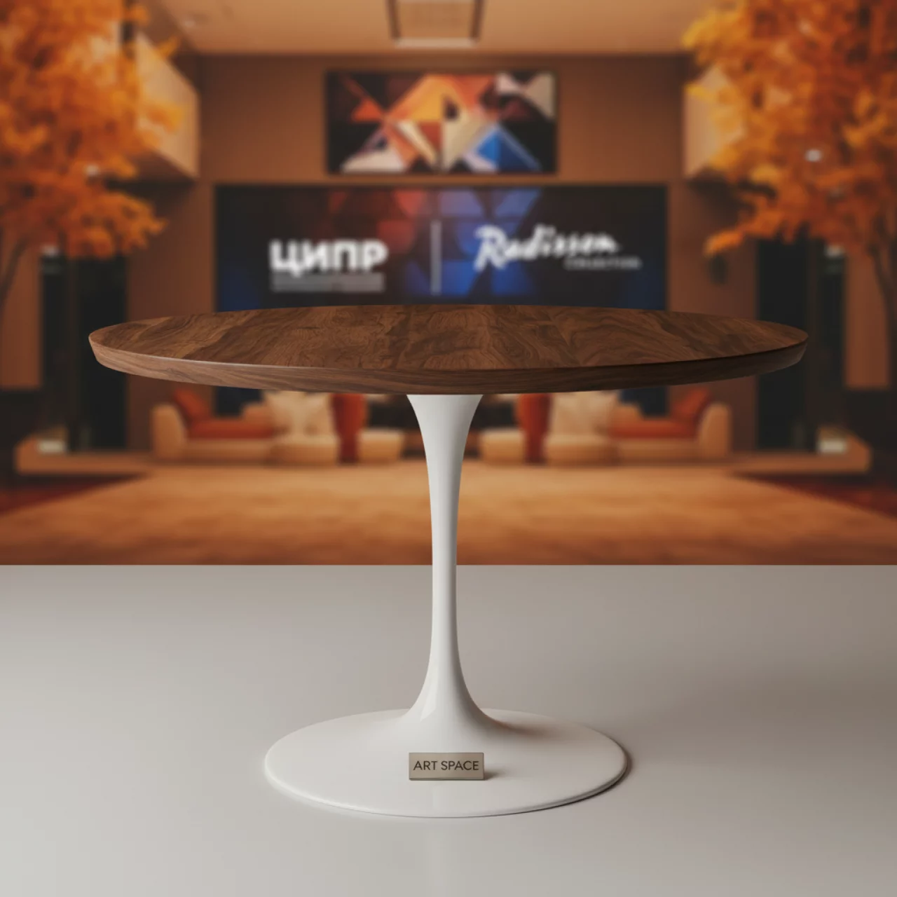 Аренда Стол Tulip дерево коричневый в Radisson Collection Paradise — ART SPACE