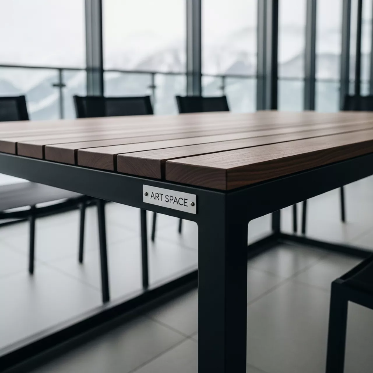 Аренда Стол уличный из реек Лидер 1 1200х800 черный темный орех в Rixos Krasnaya Polyana — ART SPACE