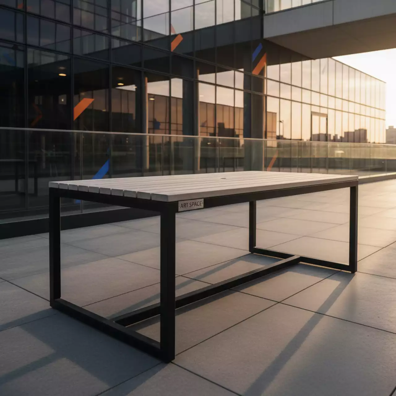 Аренда Стол уличный из реек Лидер 1 черный серебро в ресторане «Brunello» — ART SPACE