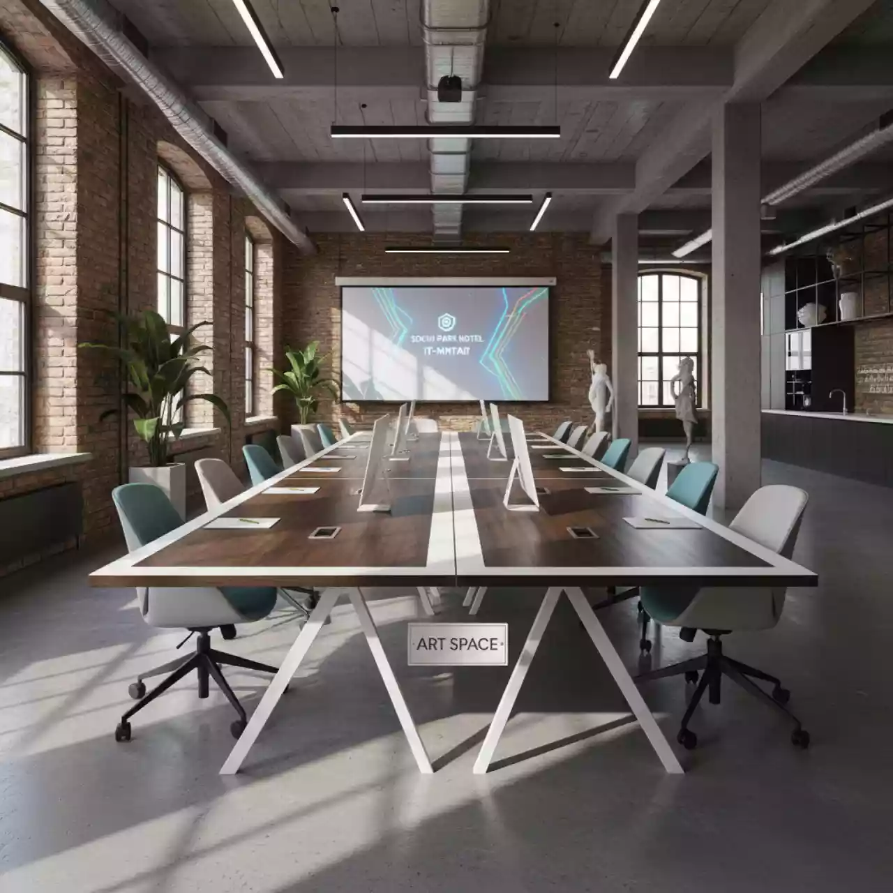 Аренда Стол венге белый кромка ПВХ Лидер 2 2400х900 в Сочи Парк Отеле — ART SPACE